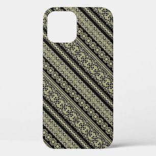 Niedlicher schwarzer ukrainischer Ornament-Hinterg Case-Mate iPhone Hülle