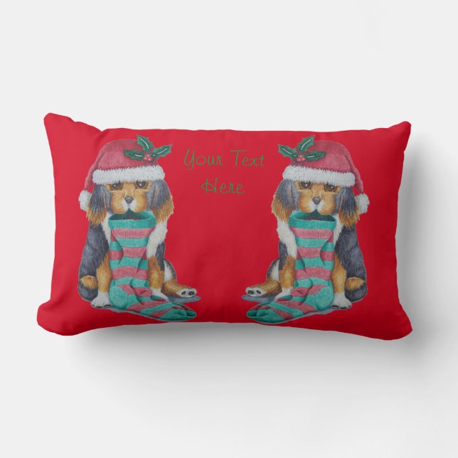 niedlicher, schwarzer und brauner Welpenhund zu We Lendenkissen (Vorderseite)