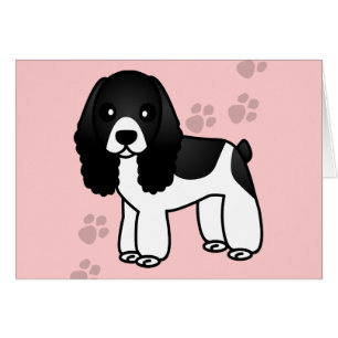 Niedlicher Schwarzweiss-Cockerspaniel-Cartoon