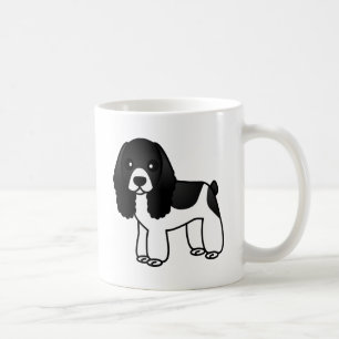 Niedlicher Schwarzweiss-Cockerspaniel-Cartoon Kaffeetasse