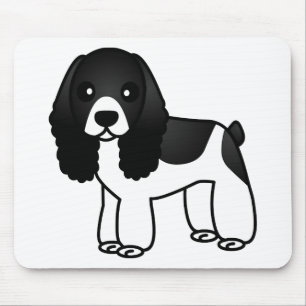 Niedlicher Schwarzweiss-Cockerspaniel-Cartoon Mousepad