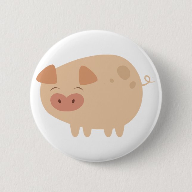 Niedlicher Schwein-Knopf Button (Vorderseite)