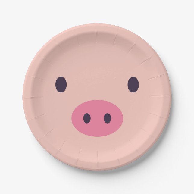 Niedlicher Schwein-Papier-Teller Pappteller (Vorderseite)