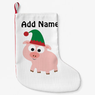 Niedlicher Schwein-Weihnachtself Kleiner Weihnachtsstrumpf