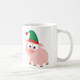 Niedlicher Schwein-Weihnachtself Tasse