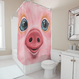 Niedlicher Schweineduschvorhang Duschvorhang