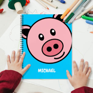 Niedlicher Schweinekopf   Einfache Bezeichnung des Notizbuch