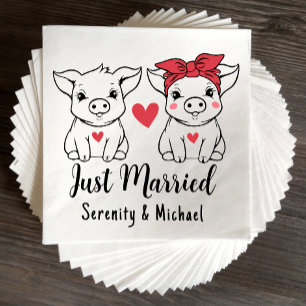 Niedlicher Schweinezuchtbetrieb nur verheiratet Serviette