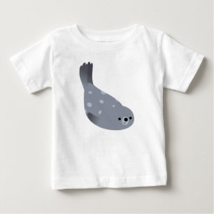 Niedlicher Schwimmen-Cartoon-Hafen-Siegel-Baby-T - Baby T-shirt