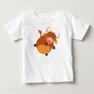 Niedlicher schwimmender Cartoon Highland Cow Baby  T-shirt