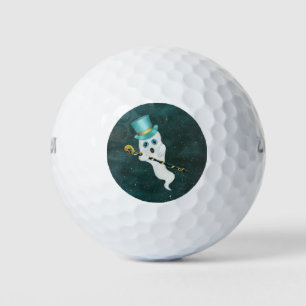 Niedlicher Schwimmer Ghost Blue Eyes Night Sky Sku Golfball