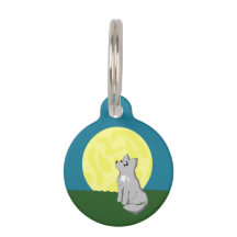 Niedlicher Scruffy-Wolf mit dem Moon Custom Pet ID