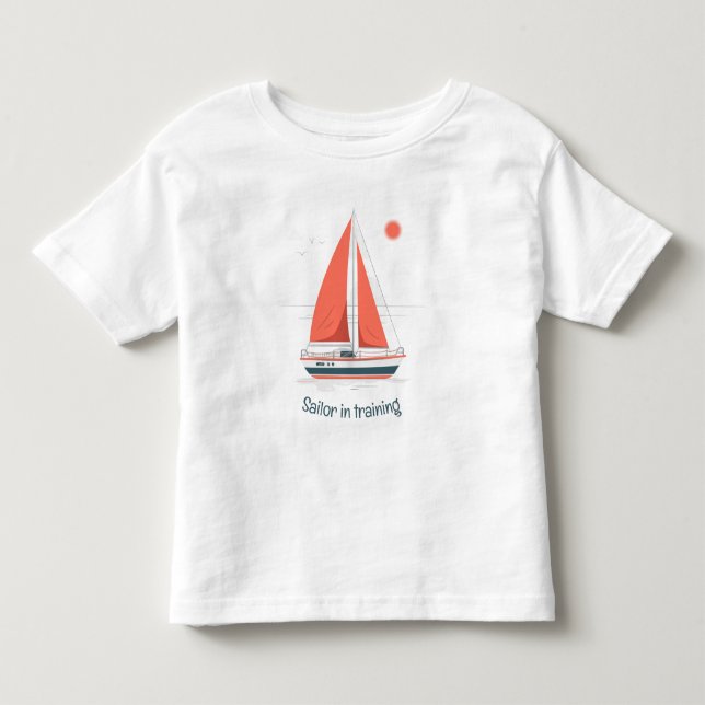Niedlicher Segler im Segelboot Kleinkind T-shirt (Vorderseite)
