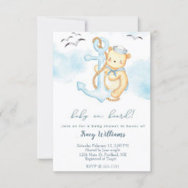 Niedlicher Segler mit Babydusche Einladung