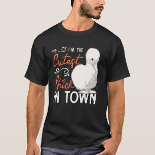 Niedlicher Seidenhühner-Bauer-Hof Chinesisch Seide T-Shirt