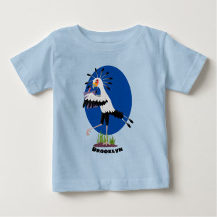 Niedlicher Sekretär Vogel schreibt Notizen Cartoon Baby T-shirt
