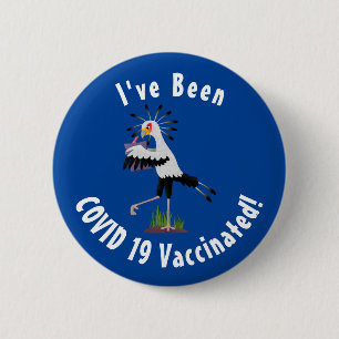 Niedlicher Sekretär Vogel schreibt Notizen Cartoon Button