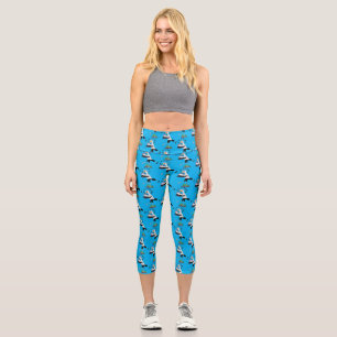Niedlicher Sekretär Vogel schreibt Notizen Cartoon Capri Leggings