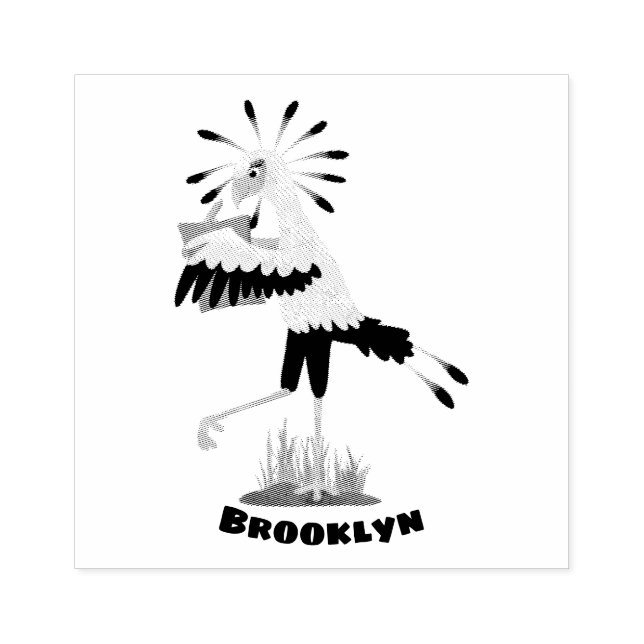 Niedlicher Sekretär Vogel schreibt Notizen Cartoon Gummistempel (Prägung)