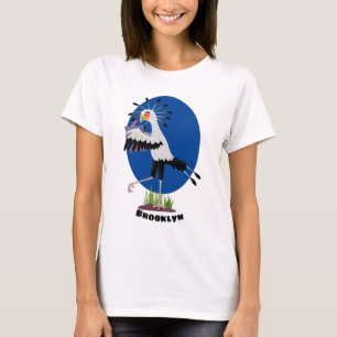 Niedlicher Sekretär Vogel schreibt Notizen Cartoon T-Shirt