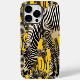 Niedlicher Senfgelber Zebras-Herde Case-Mate iPhone Hülle