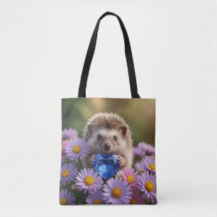 Niedlicher September-Igel mit Saphirherz