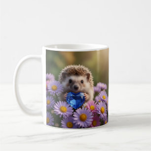 Niedlicher September-Igel mit Saphirherz Kaffeetasse