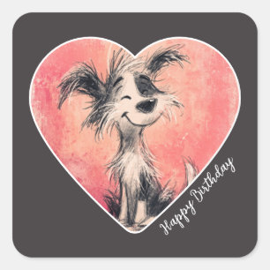 Niedlicher Shaggy Doodle Happy Birthday Sticker