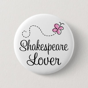 Niedlicher Shakespeare-Liebhaber Button