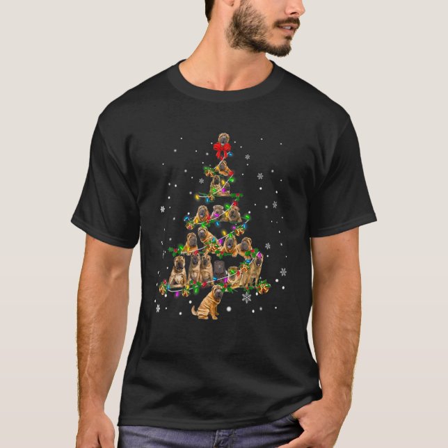 Niedlicher Shar Pei Dog Weihnachtsbaum Geschenk We T-Shirt (Vorderseite)