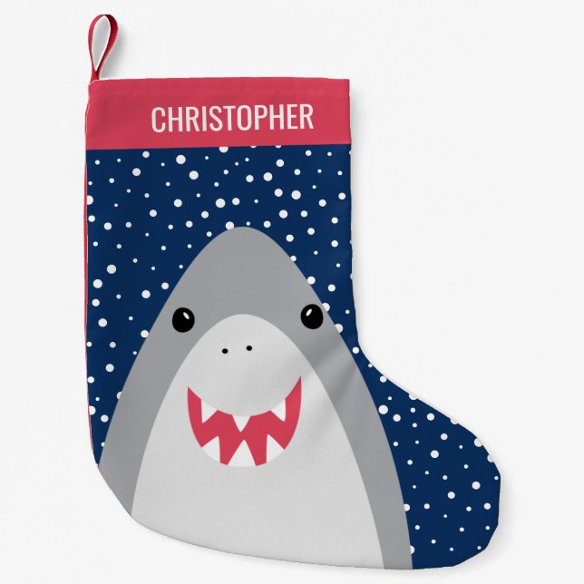 Niedlicher Shark Weihnachts-Strumpf Kleiner Weihnachtsstrumpf (Vorderseite)