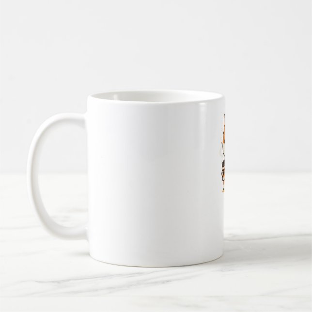 Niedlicher Shiba Hundekaffeemann Design- Kaffeetasse (Links)