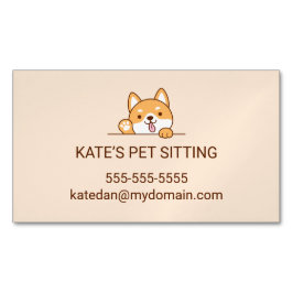 Niedlicher Shiba Inu Corgi Dog Sitzdienst Magnetische Visitenkarte