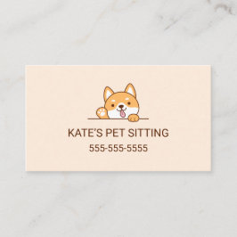 Niedlicher Shiba Inu Corgi Dog Sitzdienst Visitenkarte