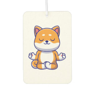 Niedlicher Shiba inu Hund, der Yoga Meditation Car Autolufterfrischer