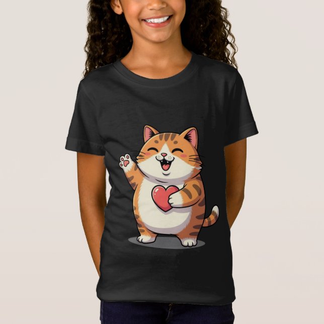 Niedlicher Shiba Inu Hund mit Herz Girls’ T - Shir T-Shirt (Vorderseite)