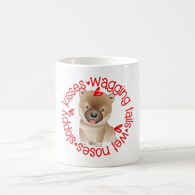 Niedlicher Shiba Inu Hund, schlampige Küsse Kaffeetasse (Mittel)
