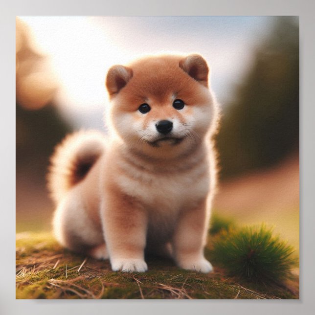 niedlicher Shiba Inu-Welpe Poster (Vorne)