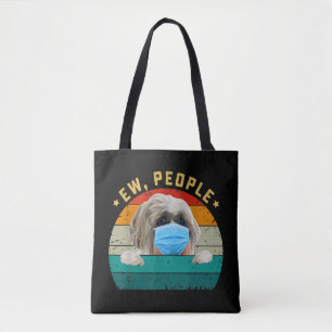 Niedlicher Shih Tzu Dog Ew Leute tragen Gesichtsma