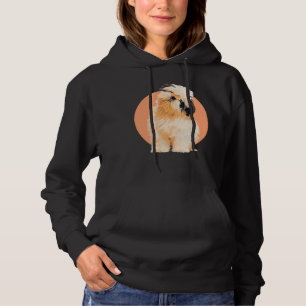 Niedlicher Shih Tzu Welpenhund auf Peach Backgroun Hoodie