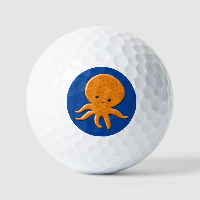 Niedlicher Shiny Octopus Cartoon Golfball (Vorderseite)