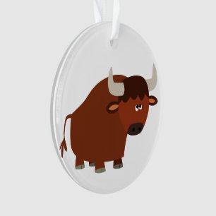 Niedlicher Shy-Cartoon Bull-Acrylschmuck Ornament