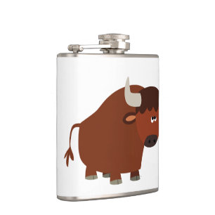 Niedlicher Shy Cartoon Bull Hip Flask Flachmann