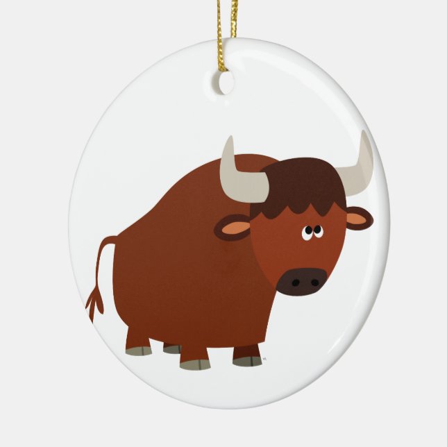 Niedlicher Shy Cartoon Bull Ornament (Links)