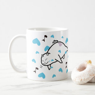 Niedlicher Shy Devil in Happy Hearts Sky Tasse