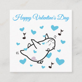 Niedlicher Shy Devil in Happy Hearts Sky Valentine Mitteilungskarte