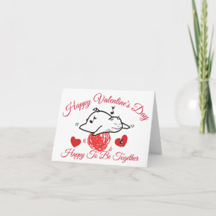 Niedlicher Shy Devil mit LIEBEN Happy Valentime's Feiertagskarte