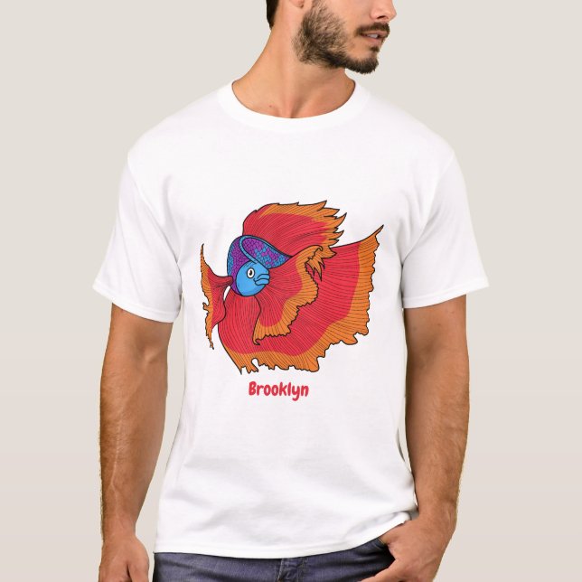 Niedlicher Siameser, der den Cartoon "Betta" bekäm T-Shirt (Vorderseite)
