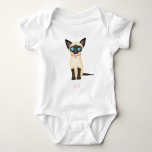 Niedlicher siamesischer Kätzchen Baby Strampler