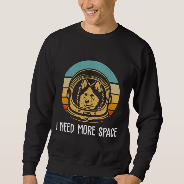 Niedlicher sibirischer Husky-Astronaut Funny Siber Sweatshirt (Vorderseite)